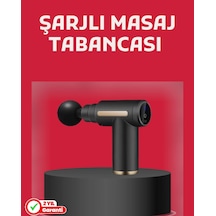 Derin Doku Masaj Tabancası 4 Başlık 6 Kademeli Sessiz Güç Şarjlı Kas Gevşetici Açık Bej