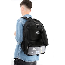 Ventis Qualty Okul Çantası Su Geçirmez Klinkır Kumaş Unisex Sırt Çantası Model 7d Siyah