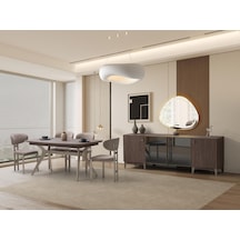 Bergamo Modern Dolaplı Çekmeceli Aynasız Konsol 200 50 78 Ekru