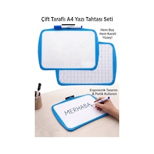 Çift Taraflı Yazı Tahtası 1 Adet Keyroad 20x30cm Plastik Kolay Silinebilir Beyaz Yazı Tahtası Etkinlik Ders Çalışma Mavi