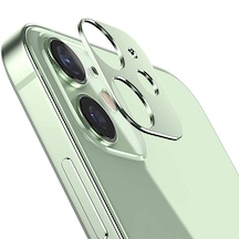 Ally iPhone 12 3D Metal Kamera Koruyucu Metal Lens Yeşil