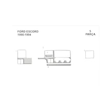 Ford Escord Konsol-torpido Kaplama 1990-1995 4 Parça-alüminyum Alüminyum