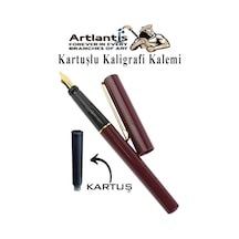 Kaligrafi Kalemi 1 Adet Kartuşlu Kesik Uçlu Dolma Kalem Calligraphy Kalem Seti Hat Yazma Tasarım Sanat Kalemi Hattat Kırmızı