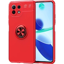 Xiaomi Mi 11 Lite Uyumlu Kılıf Range Yüzüklü Silikon - Kırmızı