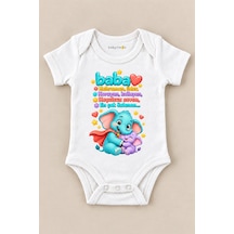 Babylimon Baba Kahraman, Lider, Koruyan, Kollayan, Koşulsuz Seven, En Çok Baskılı Bebek Zıbını Beyaz - 930083824 Beyaz