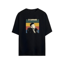 Noıssey 21 Savage Tasarımlı Unisex Oversize T-shirt Siyah
