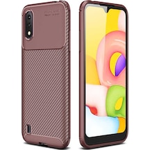 Rba Aksesuar Galaxy Uyumlu A01 Kılıf Rba Negro Silikon Kapak - Kahverengi Kahverengi
