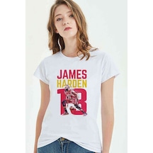 James Harden Basketbolcu Sporcu Baskılı Beyaz Kadın Tshirt
