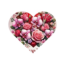 Ti-play Ks53 Kalp Şeklinde 30x30 Cm Hediyelik Duvar Saati ÇOk Renkli