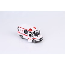 Sesli Işıklı Metal Çekbırak Ambulans 1 32 Ölçek