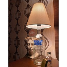 Absolut Şişe Abajur Tasarım Beyaz