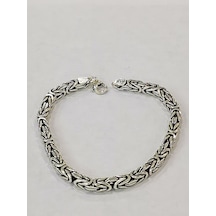 Omar Silver Kral Kare 4,8Mm Oksitli Bileklik 28,45Gr