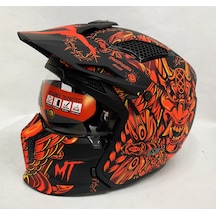 Şefaf ve Siyah Cam + Mt Streetfighter Sv Hellish B5 Modüler Motosiklet Kaskı