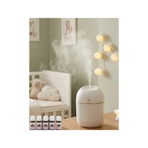 Kompakt Mini Hava Nemlendirici 5 Esans Hediyeli Led Işıklı Usb Aromaterapi Cihazı Tek Renk Tek Renk