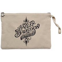 Harley Davidson Symbol Krem Clutch Cüzdan / El Çantası