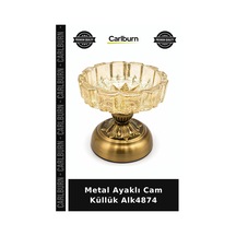 Özel Üretim Dekoratif Şık Masaüstü Modern Aksesuar Metal Ayaklı Cam Küllük Alk4874