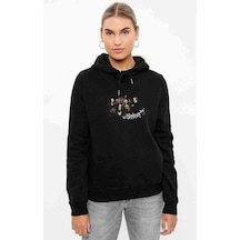 Slipknot Mıck Thomson Baskılı Siyah Kadın Kapşonlu Sweashirt