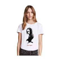 The Crow Baskılı Beyaz Kadın Tshirt