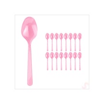 Plastik Kaşık, 24 Adet - Pembe