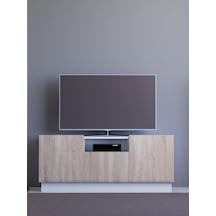 Detamob Lora Tv Ünitesi, Tv Sehpası, Beyaz/sonoma & Karbon Gri/sonoma Beyaz