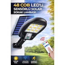 48 Cob Led Solar Sokak Lambası Hareket Sensörlü 3 Modlu Bahçe Duvar Aydınlatma Lambası