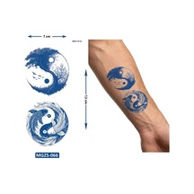 Ağaç Balık Ying Yang Geçici Dövme Yarı Kalıcı Aylık Yapıştırma Dövme