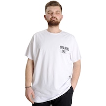 Mode Xl Büyük Beden Erkek T-shirt Traınıng Dept 23128 Beyaz 001