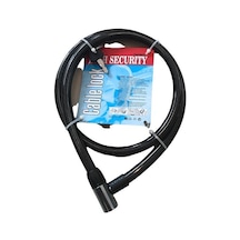 Motosiklet Halat Kilit Anahtarlı 18mm 1500mm Zhongli Siyah