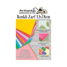 Renkli Zarf 13x18 Cm 25 Adet 5 Renk Mektup Zarfı Davetiye Zarfı Kartpostal Çekiliş Hediye Zarfı
