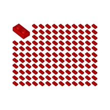 Yedek Parçalar: Plate 1x2: 100 Adet 1x2 Plate Parts Plaka Parçası Kırmızı - Red 3023