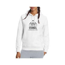 Pubg Come To Erangel Baskılı Beyaz Kadın Kapşonlu Sweatshirt