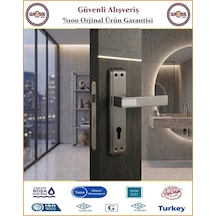 Sofuoğlu Asude Aynalı Kapı Kolu - Antrasit Saten - Dış Kapı - Yale