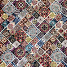 Döşemelik Kumaş Dijital Baskı Patchwork Desen