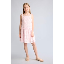 Defacto %100 Pamuk Fisto Elbise Kız Çocuk G8984a826hspn186 Pembe-pn186