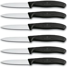 6' Lı Steak Bıçağı Takımı Seti Siyah