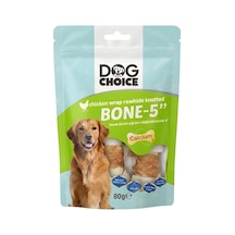 Dog Choice Kalsiyumlu Tavuk Dürüm Düğümlü Çiğ Deri Kemik Köpek Ödülü 80g