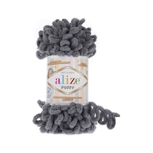Alize Puffy El Örgü İpi (5 Li Paket) - 87-Koyu Gri