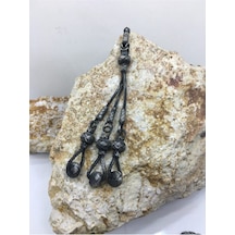 Top Sallantılı Oksitli Gümüş Üçlü Püskül