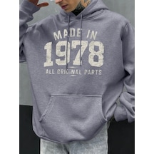 Startmore Tarzsokak 1978'de Üretilmiştir Tüm Orijinal Parçalar Baskılı Erkek Günlük Moda Kapüşonlular Büyük Beden Gri