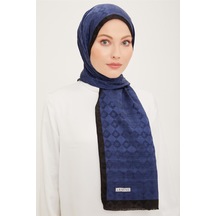 Armine Elegance İpek Pamuk Şal 35 Lacivert