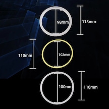 Sarı-110mm-ym E-parlak 2 Adet 1 Çift Işık Halkası Cob 60mm 70mm 80mm 90mm 100mm 110mm 120mm Kapaklı 9-30v Araba Far M