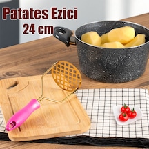 Porsima Paslanmaz Metal Patates Ezici Patates Ezeceği 24cm Fuşya