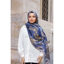 Mimiyum Authera Desen Soft Şal Lacivert Toprak Çok Renkli