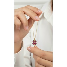 Çekirdekjewelry 925 Ayar Gümüş Altın Kaplama Yonca Kolye Sarı
