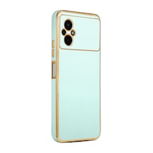 Xiaomi Uyumlu Poco M5 Kılıf Zore Kenarı Gold Renk Silikon Bark Kapak