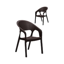 2 Adet Garden Kahve Sandalye / Balkon-bahçe-teras Kahverengi