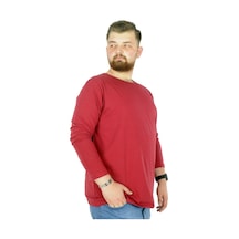 Mode Xl Büyük Beden Erkek Tshirt Likralı Bisiklet Yaka 20102 Bordo 001