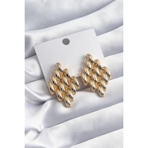 Pirinç Gold Renk Gold Renk Kadın Küpe Çok Renkli