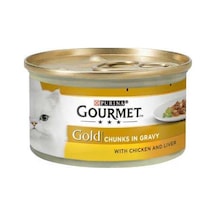Gourmet Gold Tavuk ve Ciğerli Konserve Yetişkin Kedi Maması 6 x 85 G