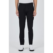 İmza Siyah Armürlü Yan Cep Düz Paça Slim Fit Pamuklu Casual Chino Pantolon 1003250120 Siyah